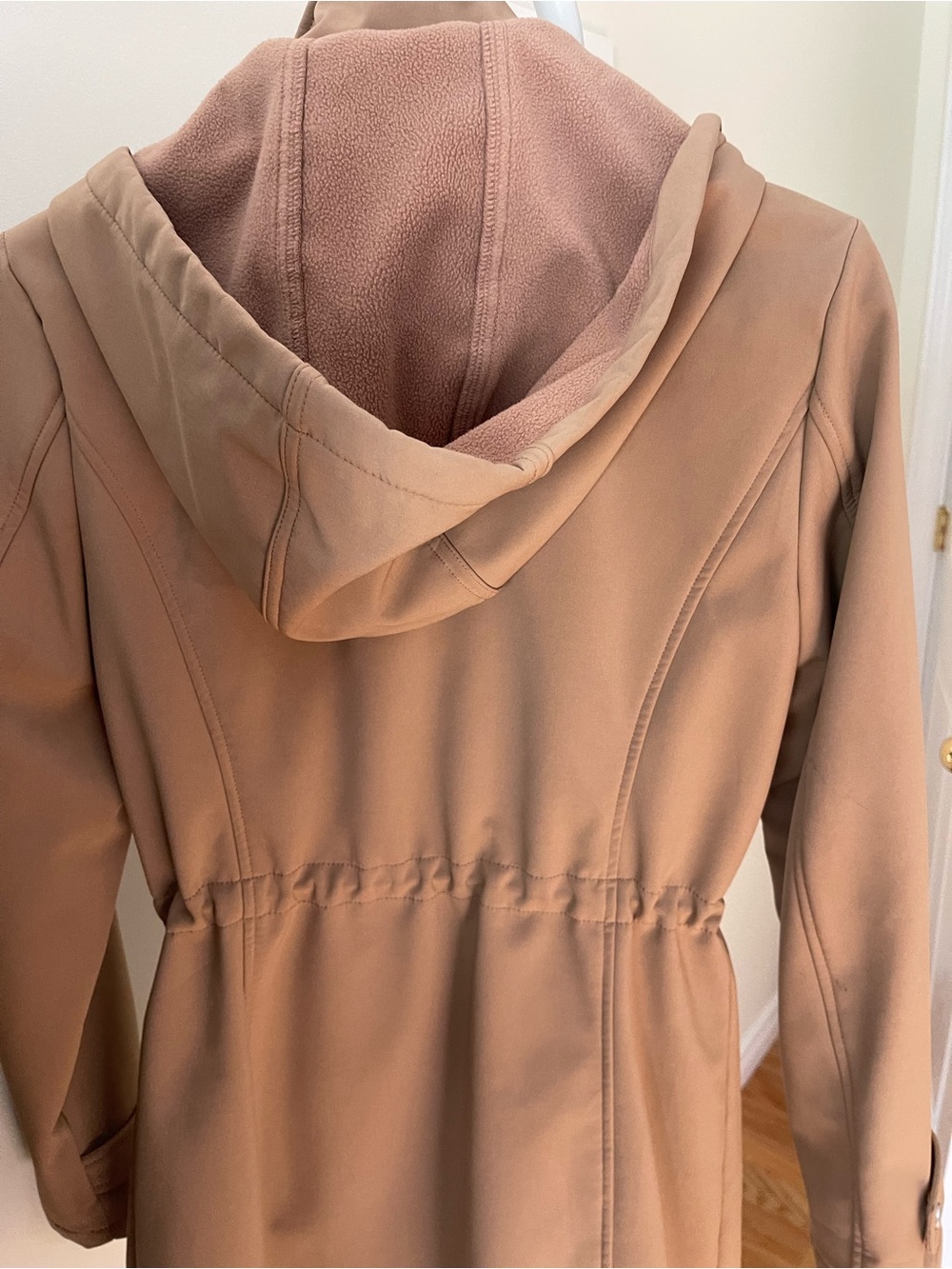 Nautica Women's Camel Hooded Anorak Trench Coat - Picture 3 of 3